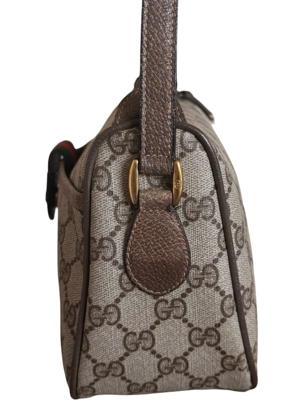 Gucci BrownTan GG Crossbody with Green & Red Web Sherryline Bag - Picture 9 of 17
